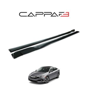 Honda Civic 10 Uyumlu Yedek Parça Yan Marşpiyel 2 Prç. Sol ve Sağ Parlak Siyah 2016 -