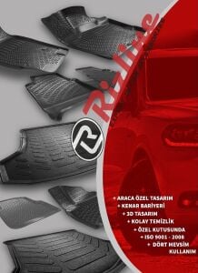 Audi Q7 2016 Uyumlu Yedek Parça sonrası Rizline 3D Oto Paspas