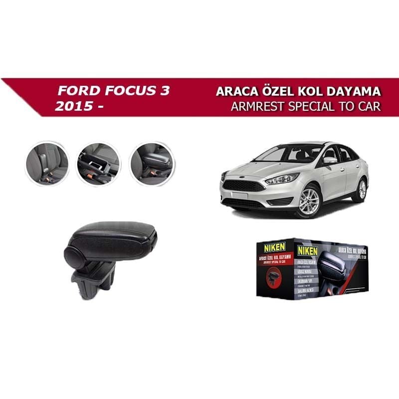Niken Ford Focus 3 Uyumlu Yedek Parça 2015 Araca Özel Kol Dayama Siyah