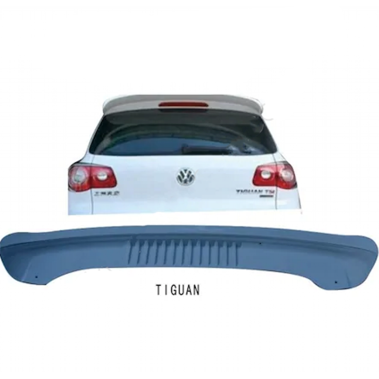 Volkswagen Tiguan 2007-2017 Uyumlu Yedek Parça Cam Üstü Spoiler Fiber Boyasız