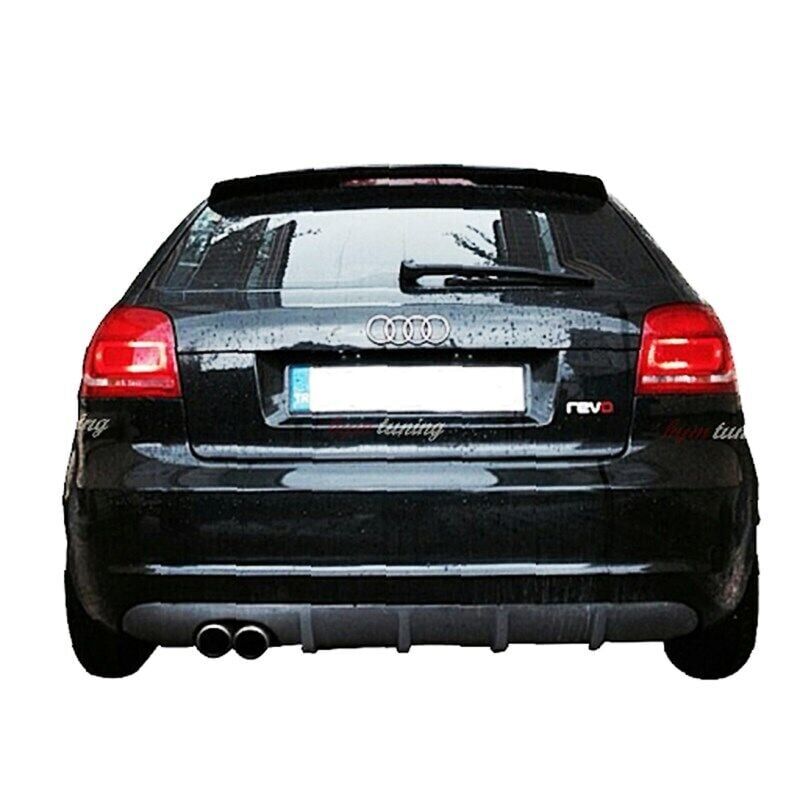 Audi A3 2009 - 2011 Uyumlu Yedek Parça Sol Çift Çıkışlı Difüzör Boyasız Fiber