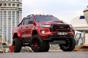 Volkswagen Amarok 2017+ Uyumlu Yedek Parça Krom Shark Ön Koruma AQM Siyah PST24