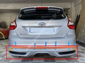 Ford Focus 3  Uyumlu yedek Parça ST Arka Tampon Eki