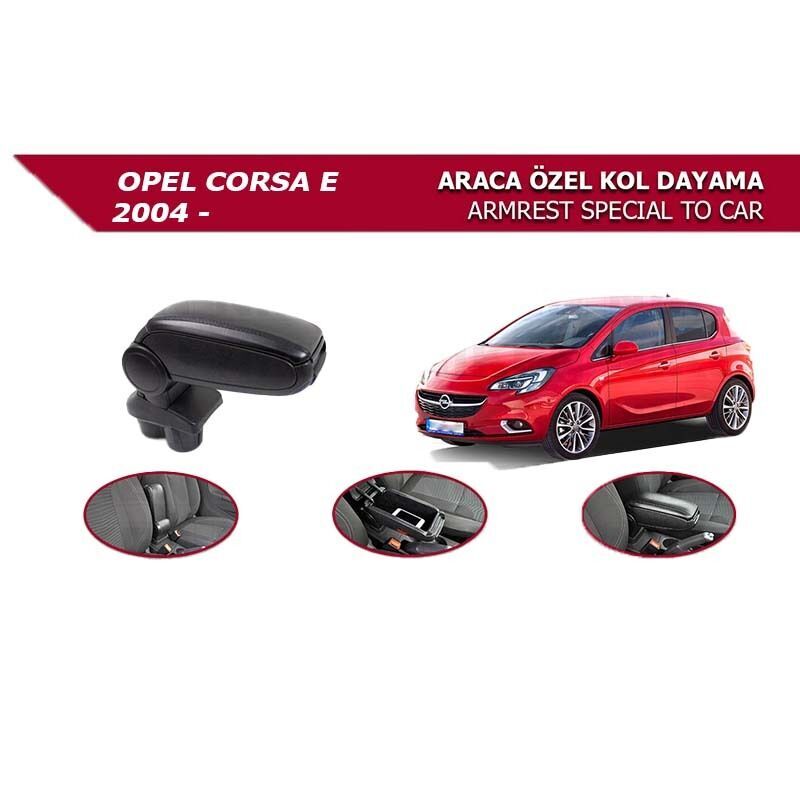 Niken Opel Corsa E 2014+ Uyumlu Yedek Parça Araca Özel Kol Dayama Siyah