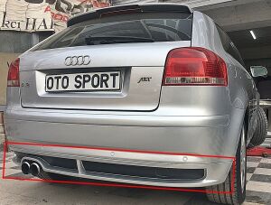 Audi A3 Vorteks Uyumlu Yedek Parça Tek Kapı Arka Tampon Eki