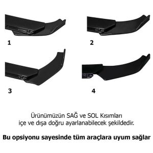 Universal 3 Parça Ayarlanabilir Lip (Plastik)
