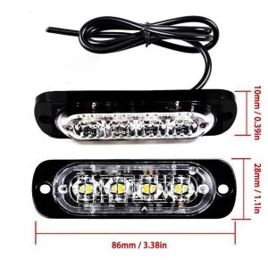 12W 4 Ledli Mavi Fonksiyonlu Çakar Led