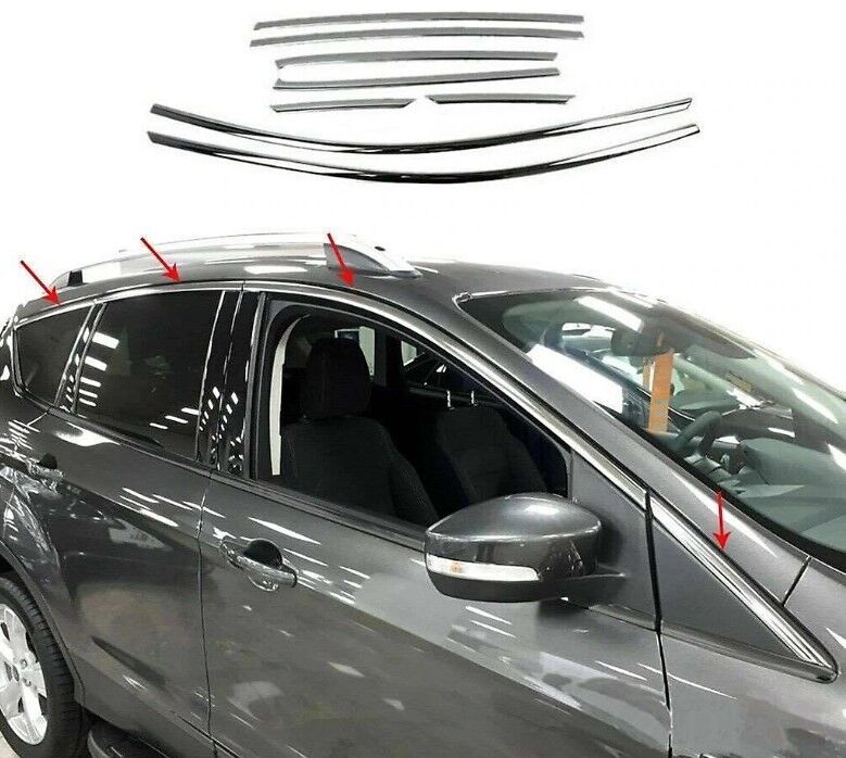 Ford Kuga Uyumlu Yedek Parça 2013-2019 Cam Üst Çıtası Krom