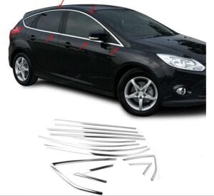 Ford Focus HB 2011-2018  Uyumlu Yedek Parça Cam Çıtası Krom
