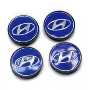 Hyundai Geçmeli Mavi 55/58 mm Jant Göbeği