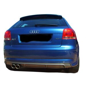 Audi A3 8P S3 2005 - 2008  Uyumlu Yedek Parça 2 Kapı Arka Tampon Eki - Difüzör (Plastik)