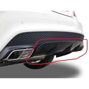 Mercedes W117 Cla Serisi Amg Cla45 2012 - 2015 Uyumlu Yedek Parça Difüzör Plastik Boyasız