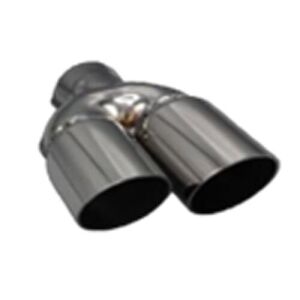 Üniversal Krom Egzoz Ucu Açılı Çift Çıkış Sağ 76x110 800-012L