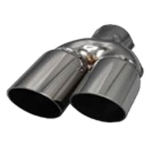 Üniversal Krom Egzoz Ucu Açılı Çift Çıkış Sol 76x110 800-012R