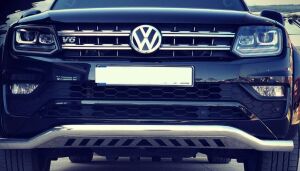 Volkswagen Amarok Uyumlu Yedek Parça 2010+ Off Road Saclı Ön Koruma Ön Tampon Koruma Demiri Krom GloPlus AQM4WD