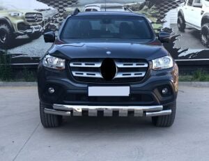 Mercedes X-Class 2017+ Uyumlu Yedek Parça Off Road Krom Ön Koruma Ön Tampon Koruma Demiri Glocity AQM4WD PST23