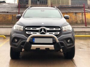 Mercedes X-Class 2017+ Uyumlu Yedek Parça Off Road Krom Poliüretan Ön Koruma Ön Tampon Koruma Demiri Amazonplus AQM4WD PWT15