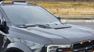 Ford Ranger T9 Kaput Üstü Kabartma Scoop 3 Parça Mat Siyah