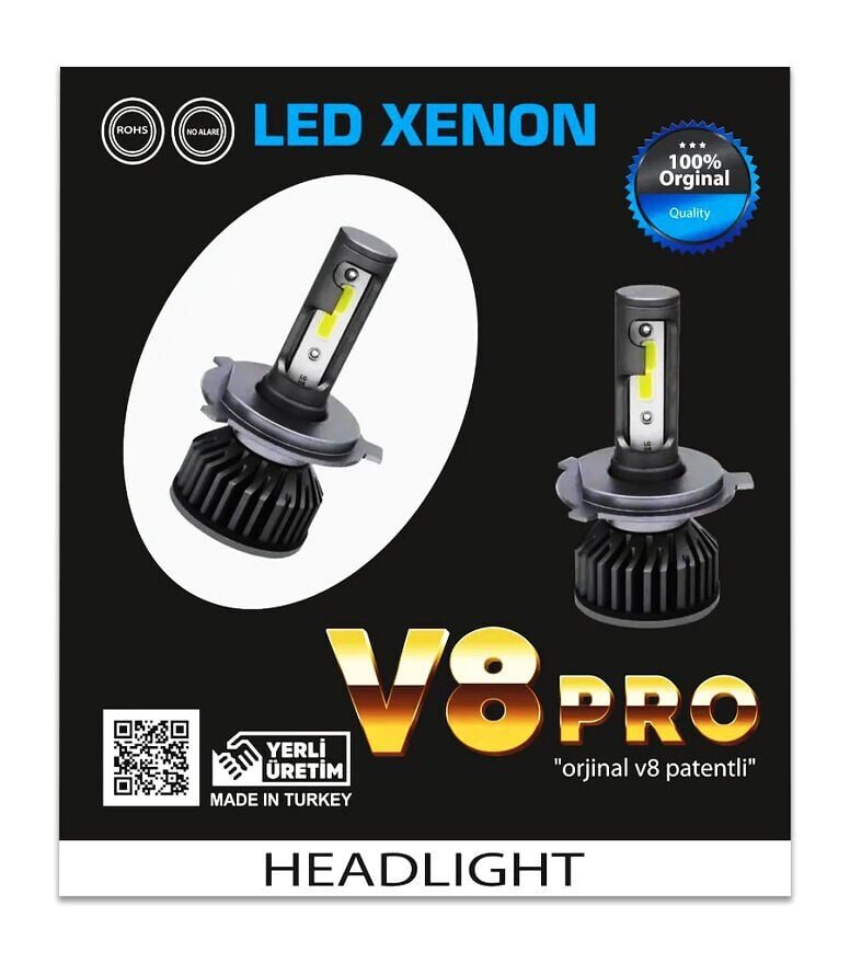 V8Pro H11 Led Xenon Beyaz 12V / 50W / 8000 Lumens