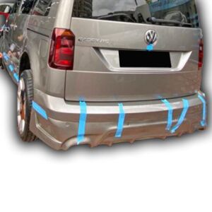Volkswagen Caddy 2015 - 2020 Uyumlu Yedek Parça Arka Tampon Eki Boyalı