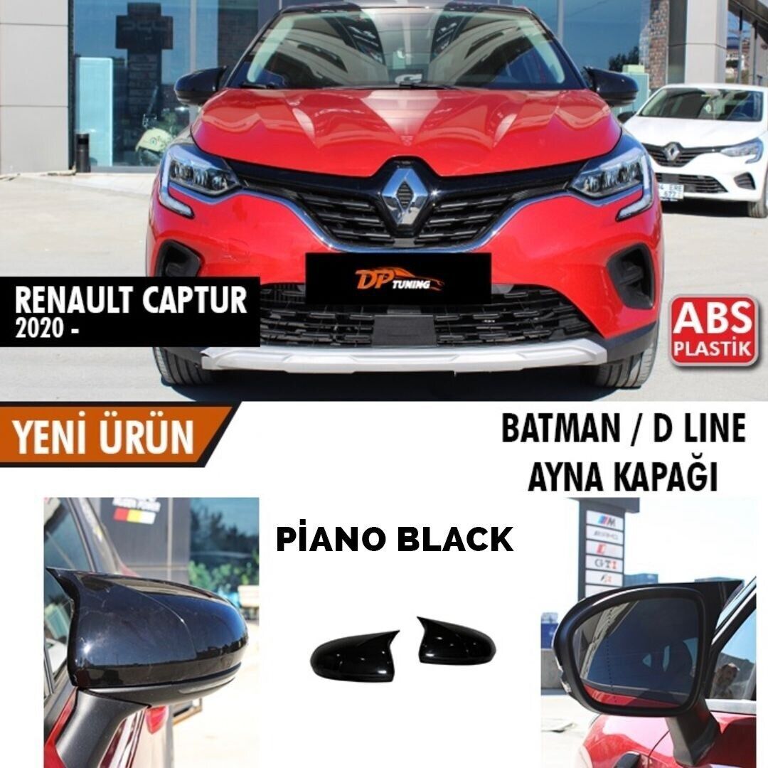 Renault Captur 2020+Uyumlu Yedek Parça  Batman Yarasa Ayna Kapağı Sinyalli Piano Black