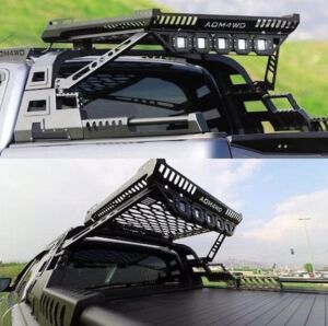 Nissan Navara 2010-2016 Uyumlu Yedek Parça Sepetli Roll Bar Işık Seti AQM4WD S01